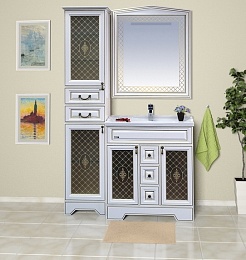 Misty Зеркало Ницца 100 белое/ патина – фотография-2